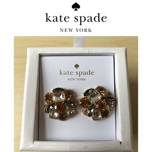 Kate Spade Earrings Cluster Studs - Black Gold